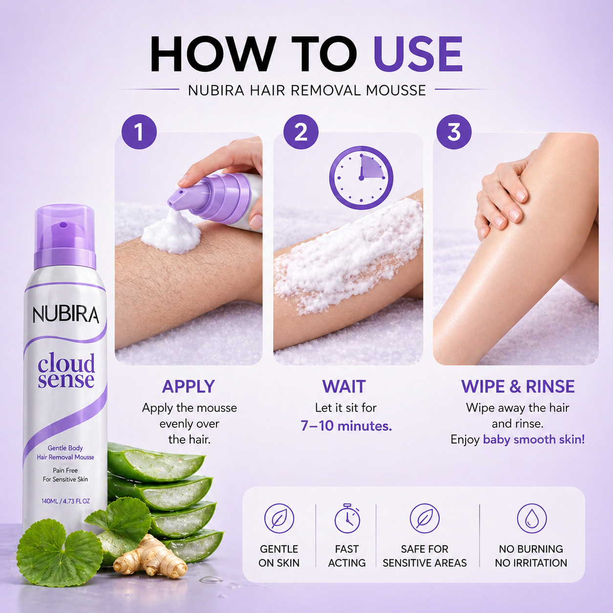 NUBIRA Pain-Free Hair Removal Cream